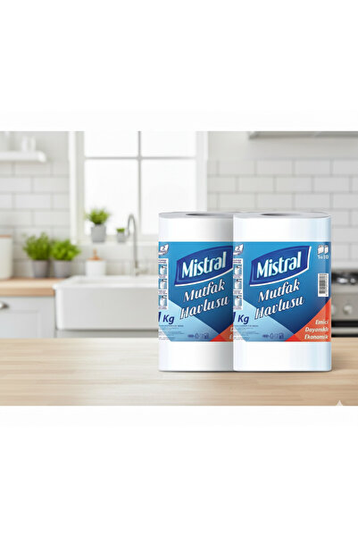 Mistral مناشف مطبخ ورقية مثقبة بطبقتين 1 كجم 2 قطعة