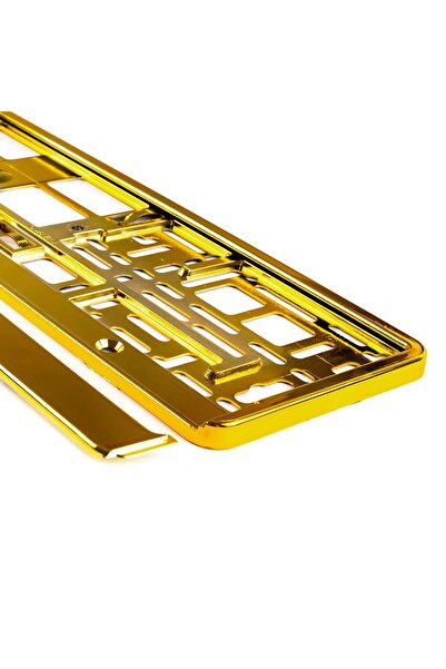 AMIO Suport numar inmatriculare din plastic, calitate Premium, culoare AURIU