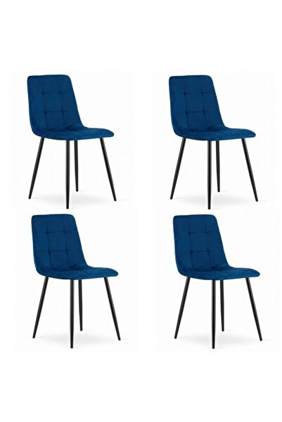 Avex Кухненски/хол стол, Artool, Kara, кадифе, метал, тъмносиньо и черно, 44....