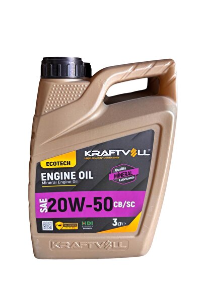 Kraftvoll Sae EcoTech 20W-50 CB/SC 3 Litre Mineralli Motor Yağı