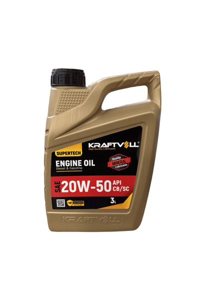 Kraftvoll Sae SuperTech 20W-50 Cb/sc Mineralli 3 Litre Motor Yağı