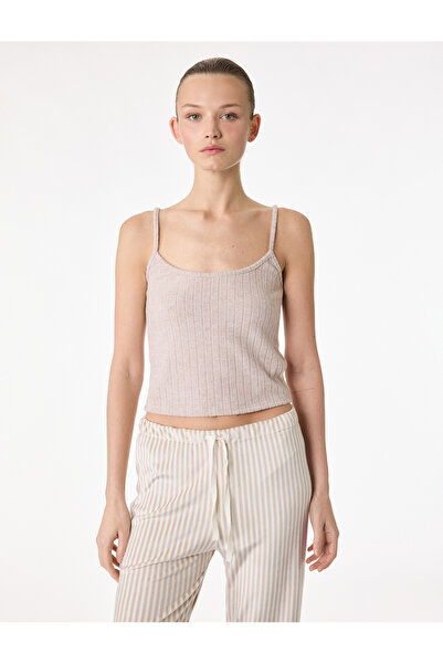 Koton Comfortable Fit Crop Thin Strap Pajama Top