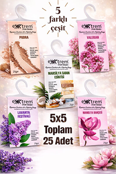 Extrem Dolap ve Çekmece Kokusu | 5'li Set 5x5 Topalm 25 Adeet