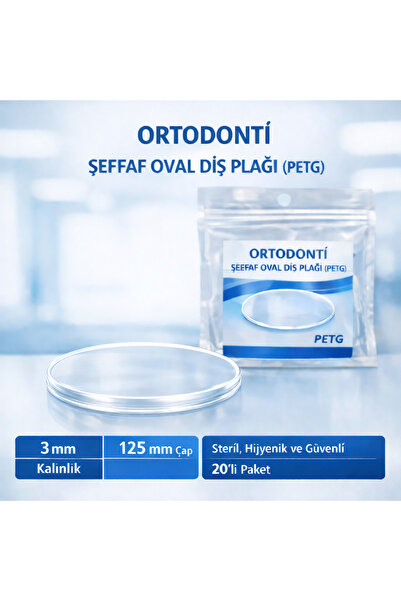 TREND ORTODONTİ ŞEFFAF OVAL DİŞ PLAĞI (PETG)