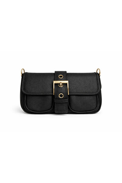 ZERVA QUEEN Leather-Look Women's Shoulder Bag with Buckle Detail