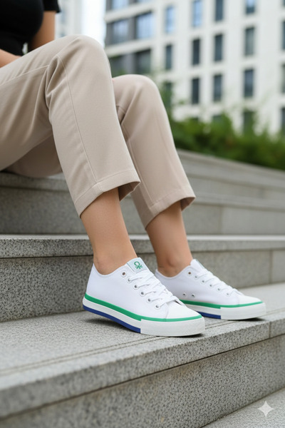 Benetton Bn-30176-22Y Women's Linen Sneaker Sports Shoes