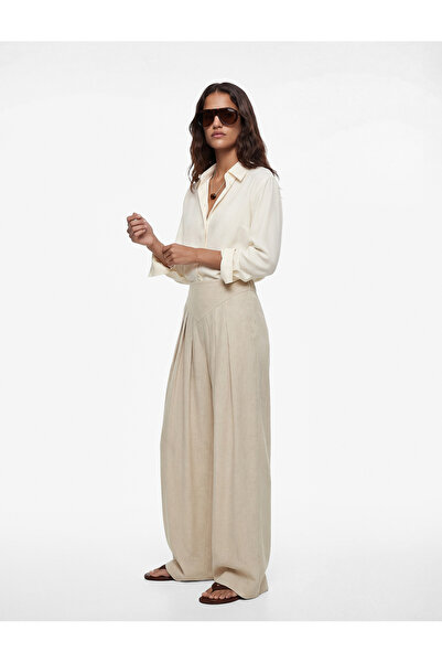 Koton Pantaloni cu fustă plisată din amestec de in, cu potrivire confortabilă