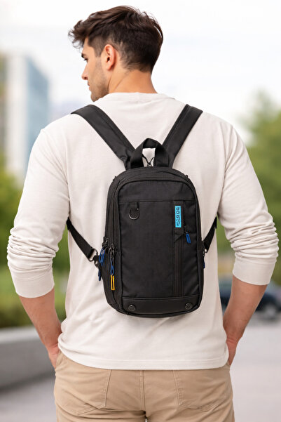 NEWISH POLO ACCESSORIES Unisex Black Crossbody Bag & Mini Backpack