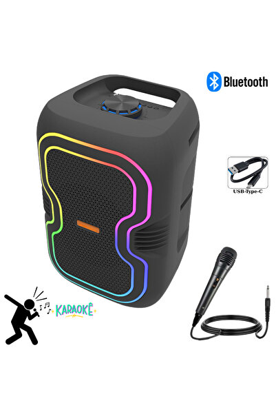 VOREX Platoon PL-4340 / 8 İnç Bluetooth Hoparlör 25W RGB USB Flash Müzik Mikr...