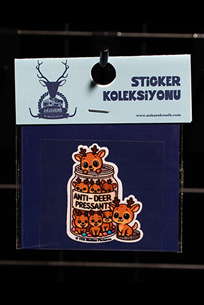 Anti Deer Pressants 5x6 cm Su Geçirmez Sticker - Laptop, Termos, Defter İçin Dayanıklı Çıkartma