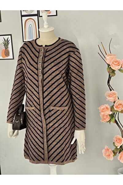 ENDAMIM CARDIGAN LUNG, MĂRIT, CU 3 BUTONI, CU DUCĂRI