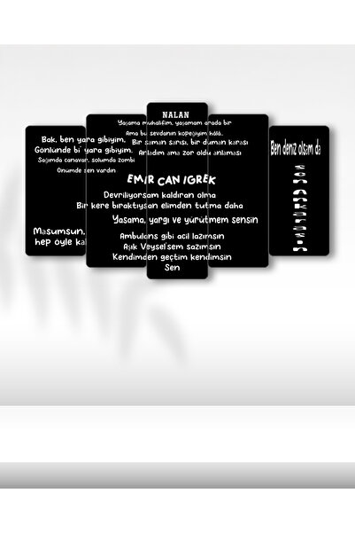 EVLOYA Emir Can Iğrek Sözleri - 5 Parçalı Tablo