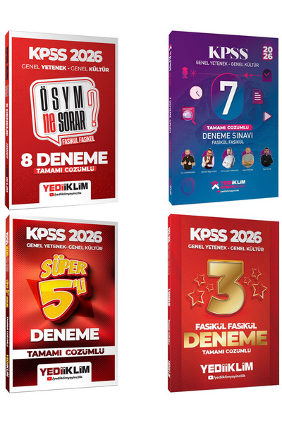 Yediiklim Yayınları Yediiklim 2026 KPSS Ortaöğretim Ön Lisans Net Arttıran De...