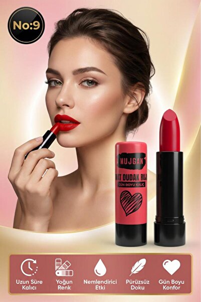 MUJGAN Love Matte Tekli Mat Dudak Ruju NO:9