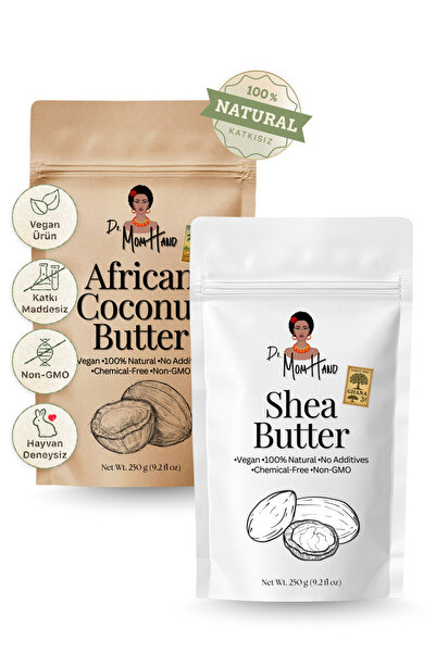 Dr. Mom Hand Organic Cosmetics Set %100 Saf Shea Butter 250gr + %100 Saf Hind...
