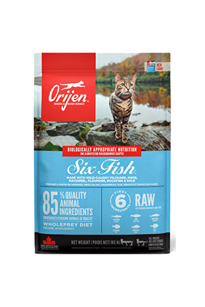 Orijen Six Fish 6 Balıklı Tahılsız Kedi Maması Tüm Irk ve Yaşam Evreleri 1,8 Kg