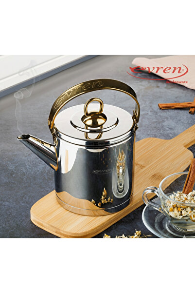 Evren Royal Dik Çelik Bitki Çayı Demliği 1 Litre, Çay Bitki Çaydanlığı Küçük ...