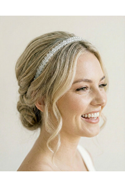 gelinmz Coroană elegantă cu un singur cristal - potrivită pentru nuntă și log...