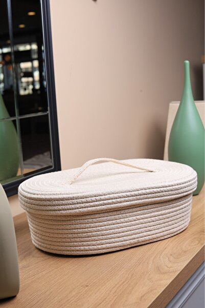 ModaCardin Coș și organizator oval din răchită de iută 30x20