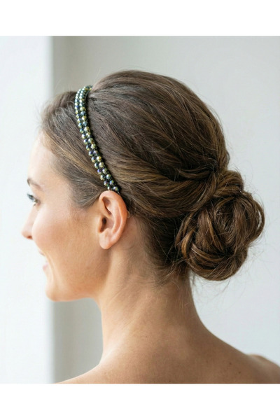 gelinmz Coroană elegantă cu un singur cristal - potrivită pentru nuntă și log...