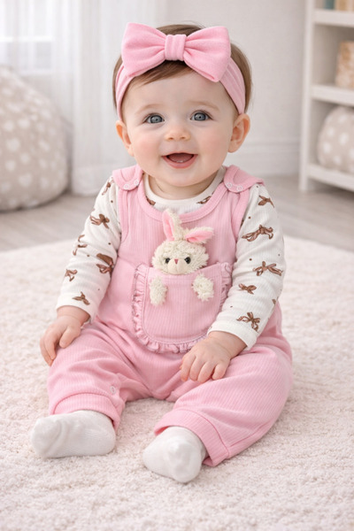 bebekyol Oyuncaklı Kız Bebek Takım (bandanasız)