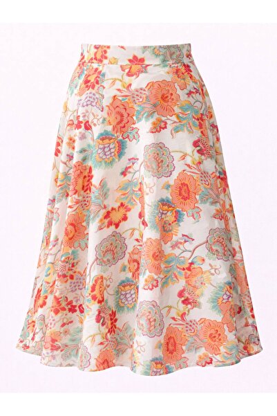 Retrobird Valerie Chiffon Flared Lined Long Skirt Women's Yavruağzı