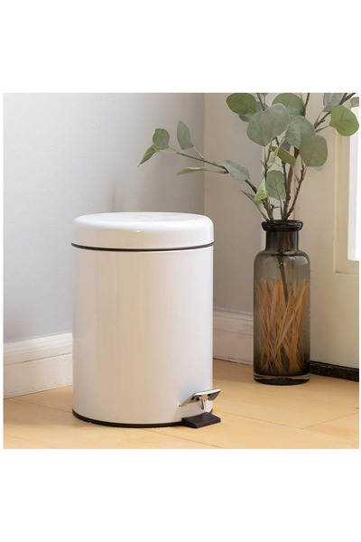 REYKA HİJYEN 3 Liter White Pedal Metal Trash Can