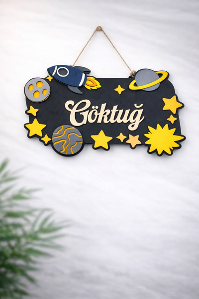 Lazer X Design İsme Özel LEDLİ Bebek Ve Çocuk Odası Ahşap Kapı ve Duvar Süsü ...