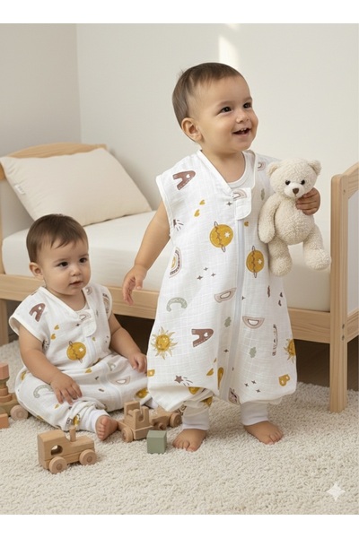 Las Vivas Kids Yazlık Müslin Uyku Tulumu, 0.5 Tog Tek Katlı Çocuk Uyku Tulumu...