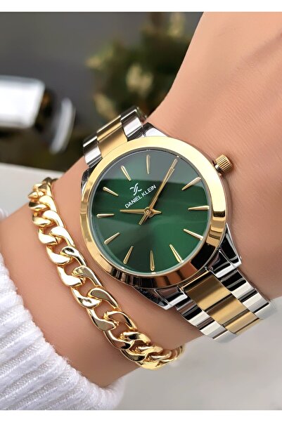 Daniel Klein Orijinal 2 Yıl Garantili Yeşil Kadran Kadın Kol Saati Bileklik H...