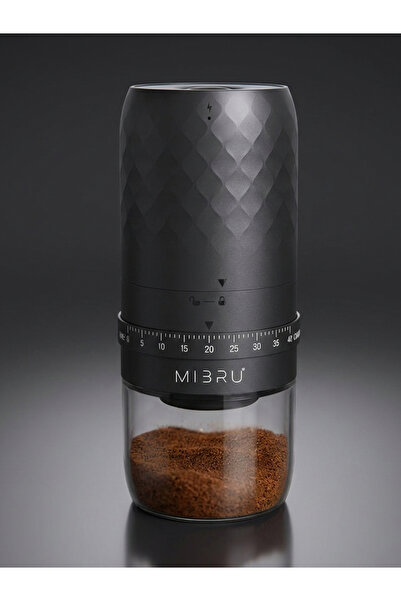 MIBRU Portable Electric Coffee Grinder Rechargeable Black USB C