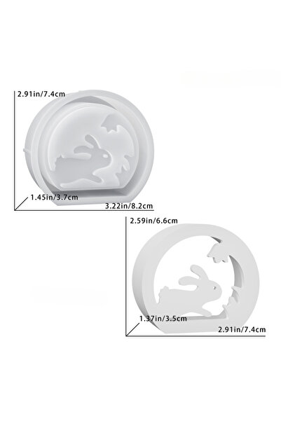 Choice 03 molds DIY Easter Bunny Hollow Candle Holder Resin Mold Desktop Orna...