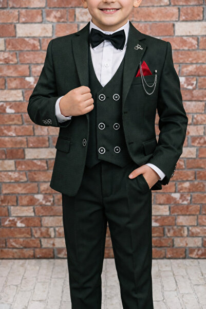 HAYTA Детски костюм с жилетка и комплект риза 1 г. - 14 г. Сребристо зелен