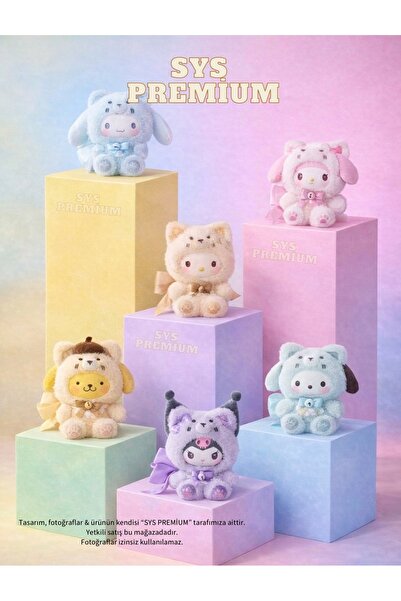 SYS PREMİUM - Labubu, kuromi ve hello kity Blind Box, Figür, Peluş kıyafetli ...