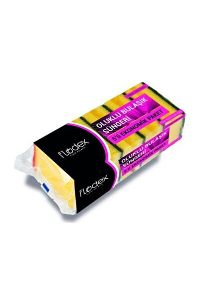 Florex فلودكس - إسفنجة أطباق خضراء قوية جداً مموجة 5 قطع - 1 حزمة