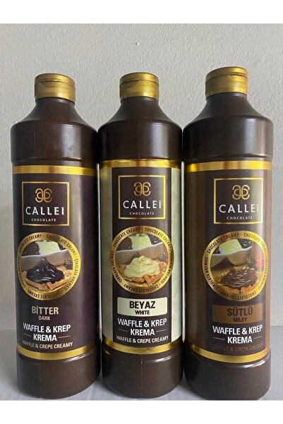 Callei 3'lü Waffle Sos Avantaj Paketi Bitter Çikolata Beyaz Çikolata Sütlü Çi...