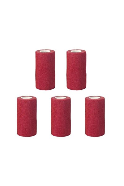 sayberk - KENDİNDEN YAPIŞKANLI BANDAJ 10CMX4.5 MT KIRMIZI - 5 ADET