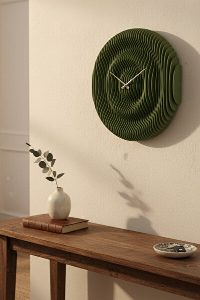 Tasarım Parametric Wooden Wall Clock - Modern 3D Layered Handmade Decorative ...