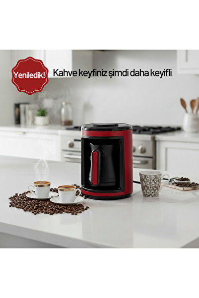 ROBX Kahve Ruhu Bol Köpüklü 4 Fincan Kapasite Tam Otomatik Türk Kahve Makinesi