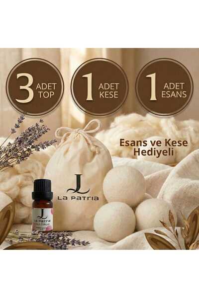 LaPatria 3 bucăți bile de uscare pentru rufe din lână XXxl 100% lână merinos