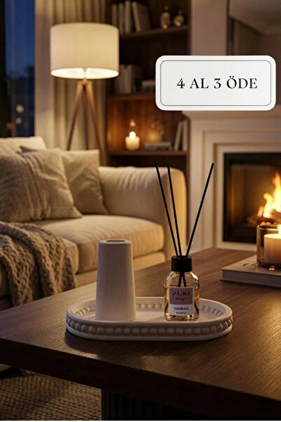 ZURİ DESİGN Bohem Beton Biblo ve 50 ml Vanilya Oda Kokusu Dekoratif Set - 2'l...