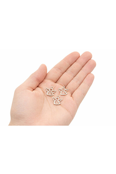 Flower 10 Adet - 13x15 Mm Kolye Ucu Melek, Charm Kolye Ucu Melek, Küpe Ucu Me...