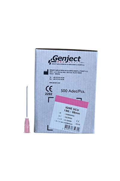 Genject - طرف الحاقن الوردي 18 جرام - 500 قطعة