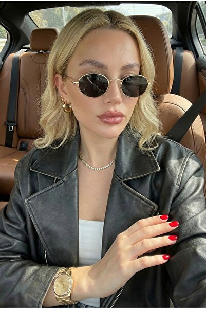 Goldmine Elips Güneş Gözlüğü Unisex Siyah Gold