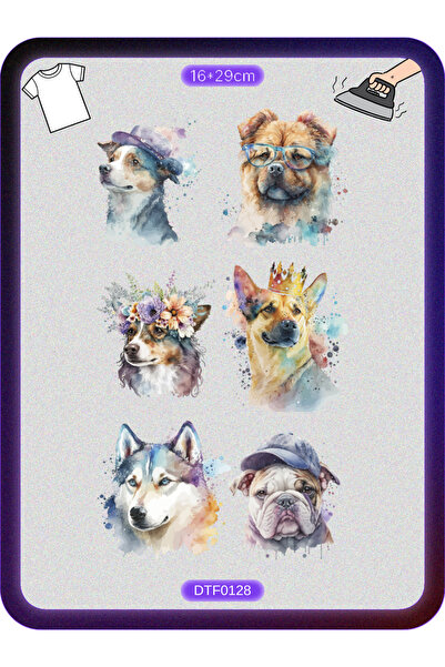 DYENOTE Special Dogs Özel Köpekler Drawing Kumaş Aplike Yama Ütü Ile Yapışan ...