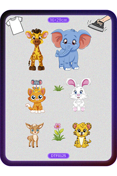 DYENOTE Wild Animals Vahşi Hayvanlar Kumaş Aplike Yama Ütü Ile Yapışan Transf...