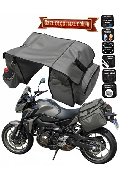 SEVBAGS MOTOSİKLET HEYBE ÇANTASI TERMAL TERMOSLU CEPLİ GRİ