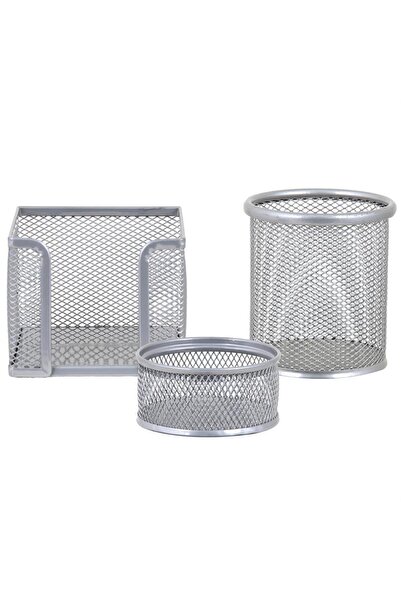 Globox 6154 Metal Ofis Seti 3'Lü, GRİ