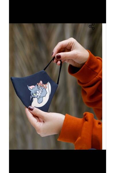 SütreTasarım Çift Katmanlı Pamuklu Kumaştan Yıkanabilir Yüz Maskesi