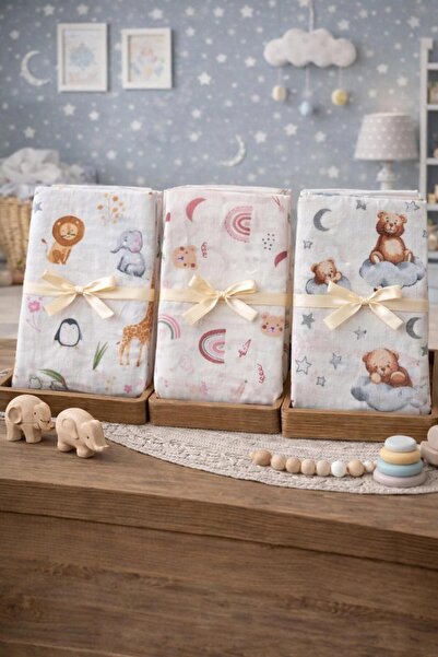 Pico Baby Multi-Purpose 2-Layer Muslin Blanket & Coverlet / Set of 3 / 100% C...